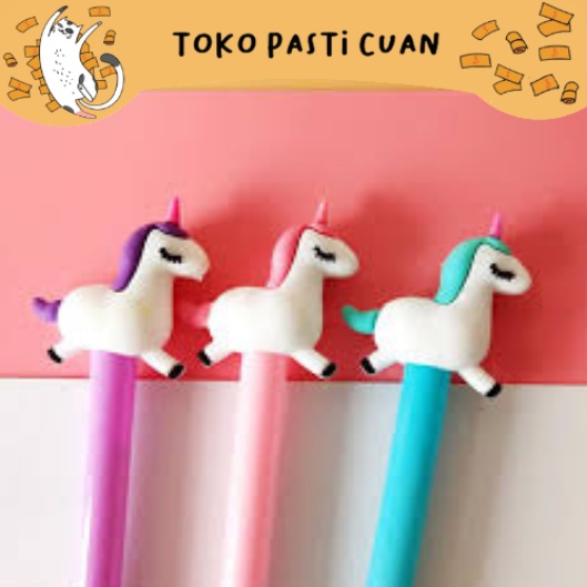 

pulpen pena gel karakter flying unicorn 4/8/12 pcs tinta hitam bisa COD keperluan anak sekolah pen lucu imut bolpen fancy unik termurah import