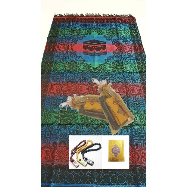 Paket sajadah tasbih dan alqur an hadiah haji umroh dan tahlilan dan sunatan