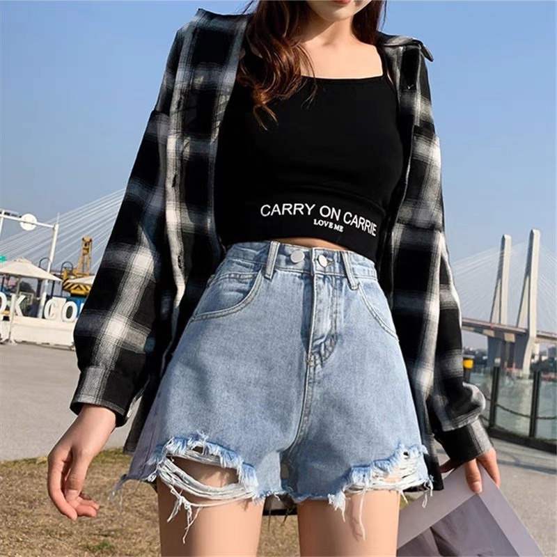 CELANA HW SHORT PANTS PENDEK JEANS DENIM HIGHWAIST HOTPANTS MX882