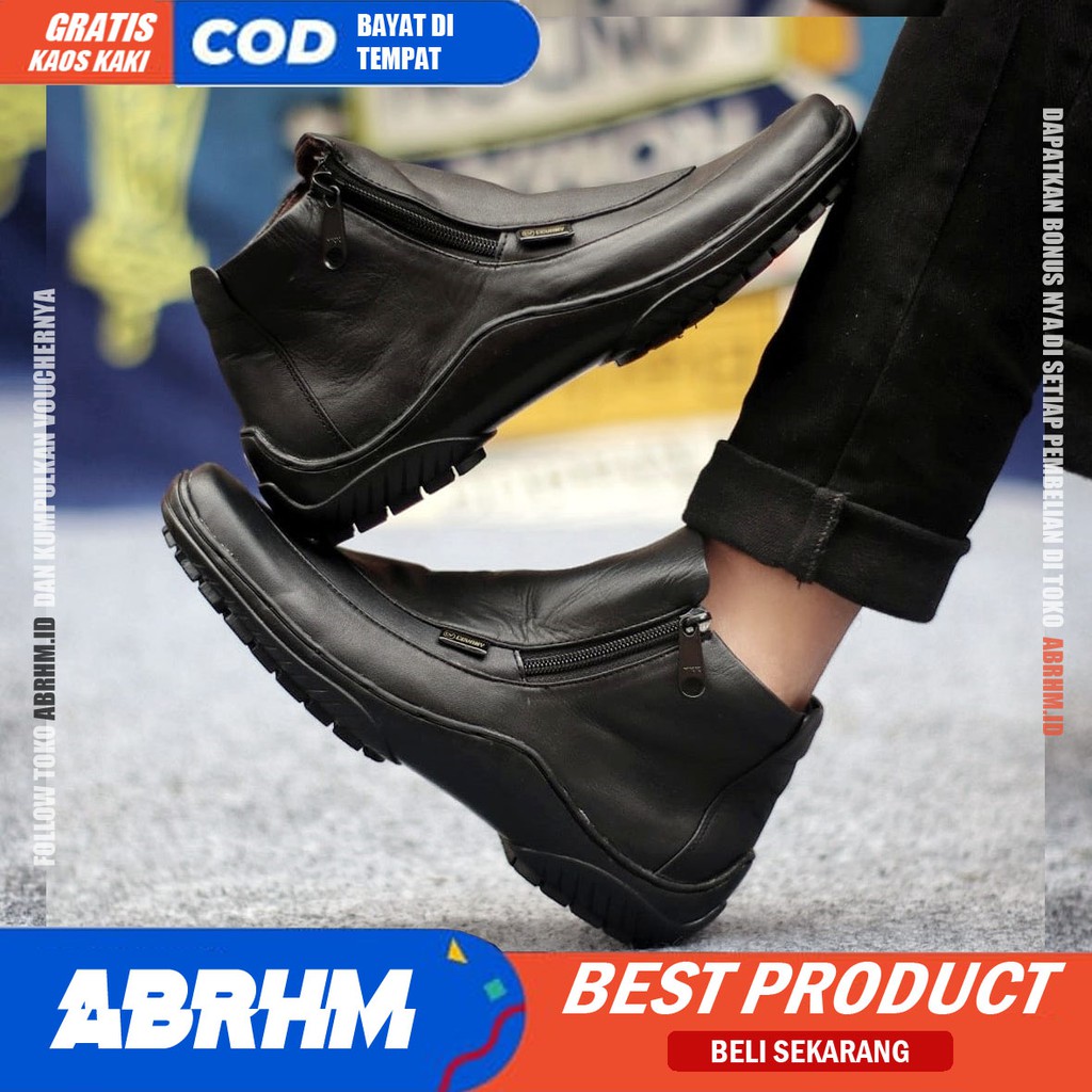 ABRHM x CORA Sepatu Formal Pria Sepatu Casual Kulit Asli Sepatu Pria Casual Sepatu Kasual Cowok / Cowo Oxford Kerja Kantor Lapangan Kuliah Kondangan Gaya Keren Kekinian Original Murah Terlaris