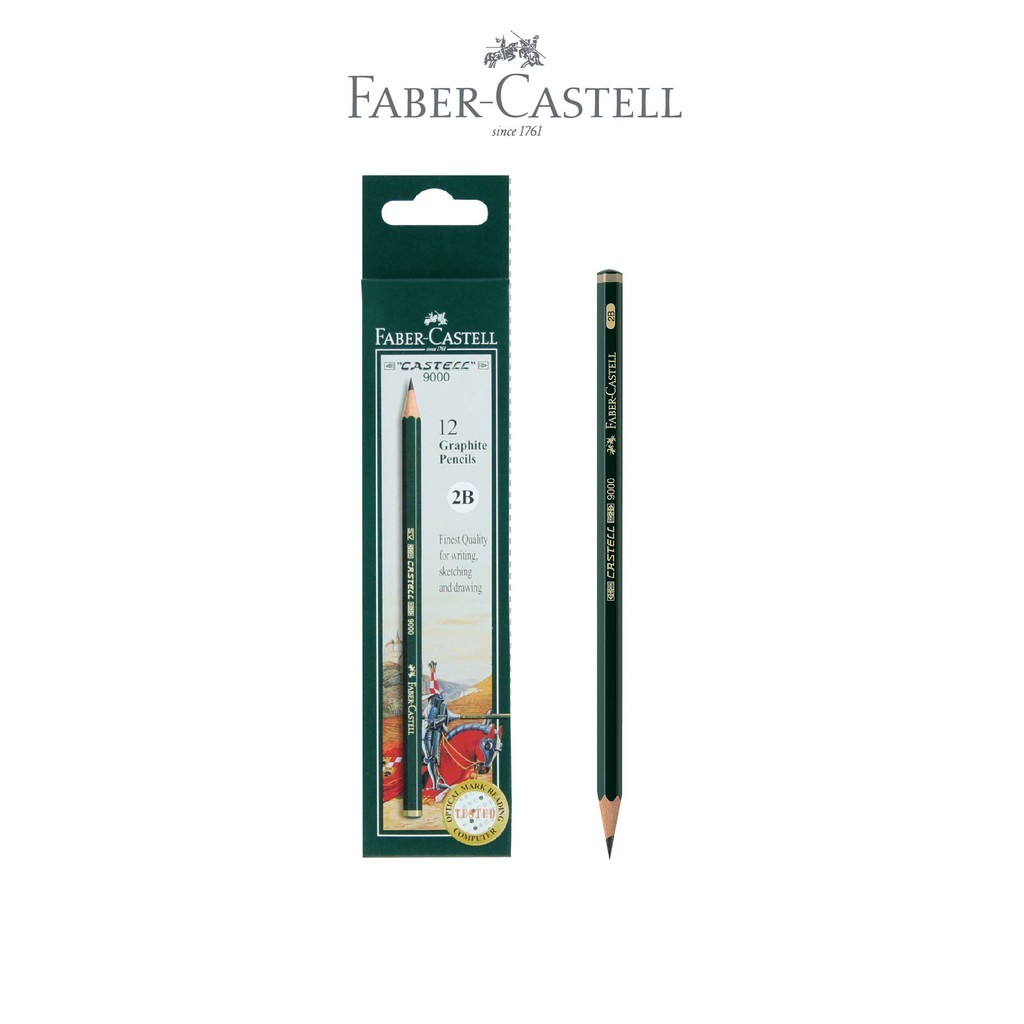 Faber-Castell Pensil Tulis Ujian - 2B Castell 9000 set 12