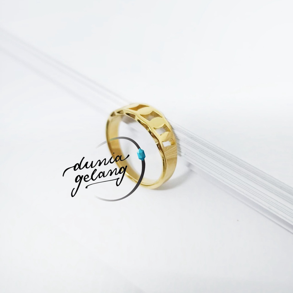 CINCIN KUNING RANTAI TITANIUM CINCIN WANITA CINCIN TUNANGAN DUNIAGELANG