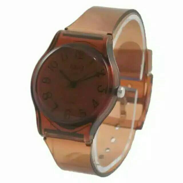 Jam Tangan Anak Wanita Analog Q&amp;Q Jelly Transparan Rubber