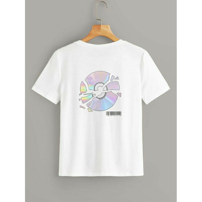 Kaos putih aesthetic casual simpel (bisa costum desain sendiri)