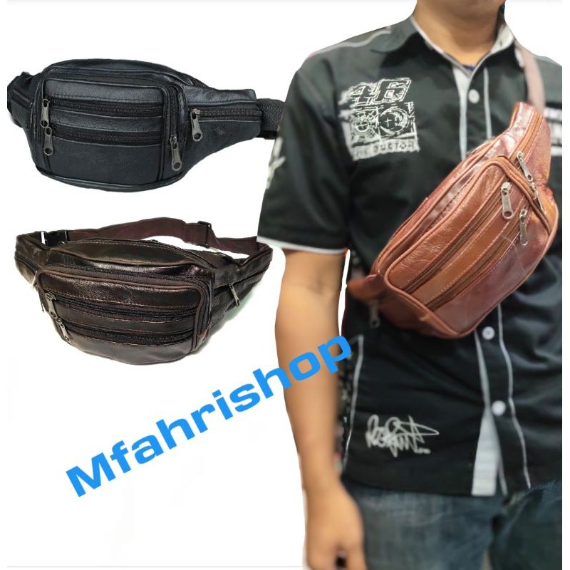 tas waistbag  -  waist bag pinggang kulit asli crossbody impor