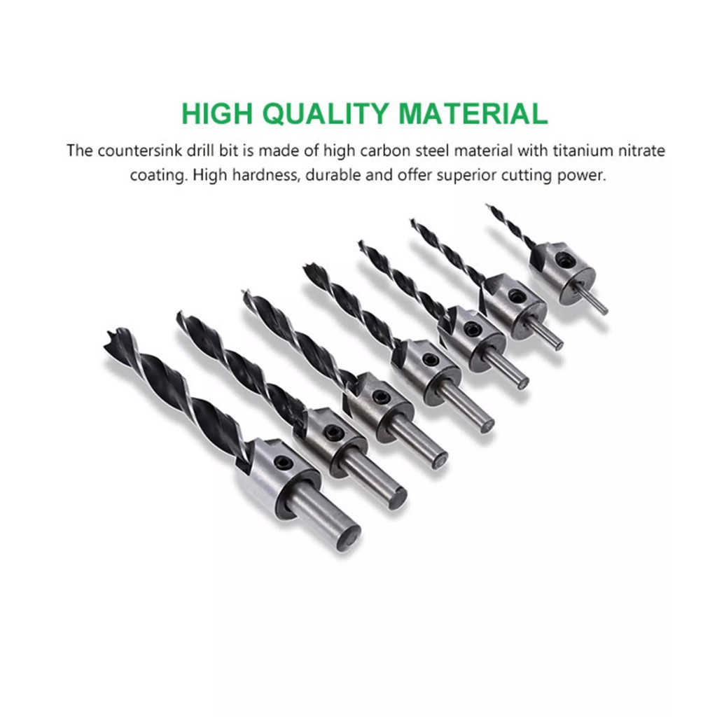 KAYU Mata Bor Drill Bit Countersink HSS 3-10mm 7PCS QST-K13 high quality