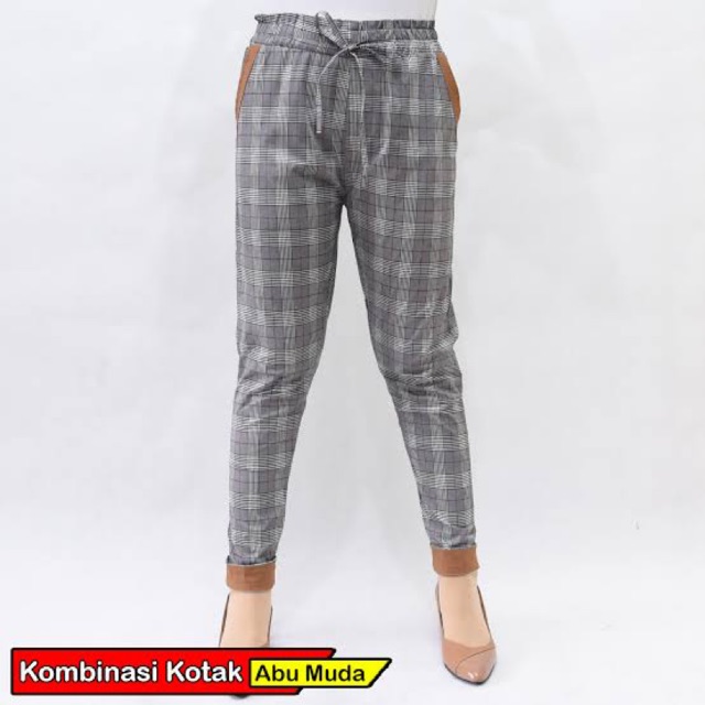 Celana Kotak Kombinasi Celana Panjang Wanita Motif Kotak Celana Kotak Kombinasi Celana Panjang Wanita Motif Kotak