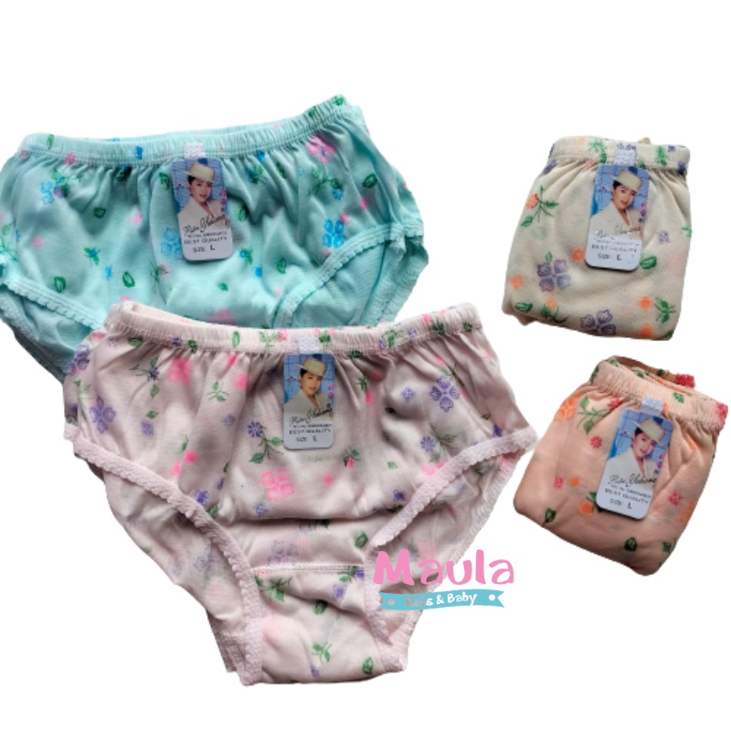 12 Pcs CD Putri Yuliana Celana Dalam Wanita Dewasa Motif Bunga