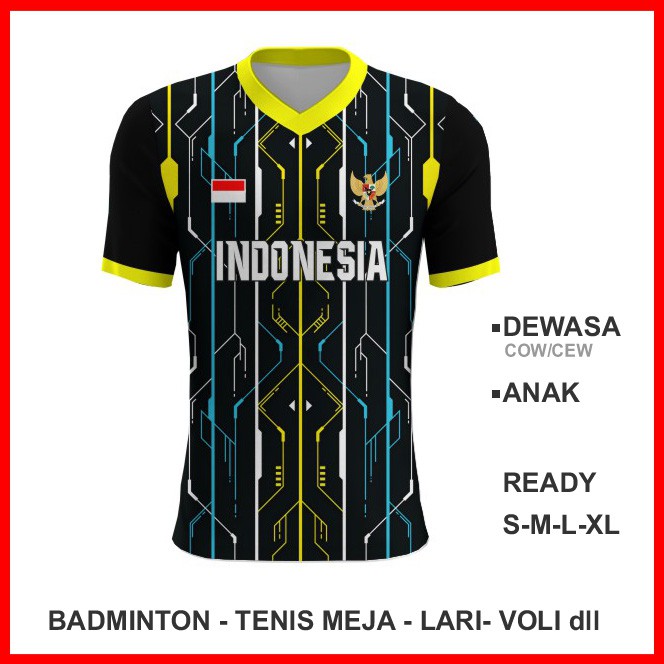 Baju Kaos Jersey Olahraga Badminton Pingpong Lari Volly dll 168 - Baju Voli Custom Desain