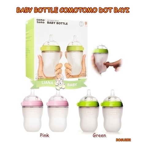 BOSU202 BOTOL SUSU BAYI BABY BOTTLE COMOTOMO 250ML TWIN PACK DOT BAYI isi 2