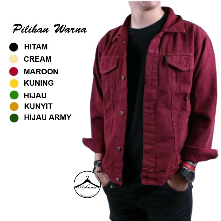 [ COD ] JAKET JEANS PRIA / JAKET JEANS WARNA ORIGINAL