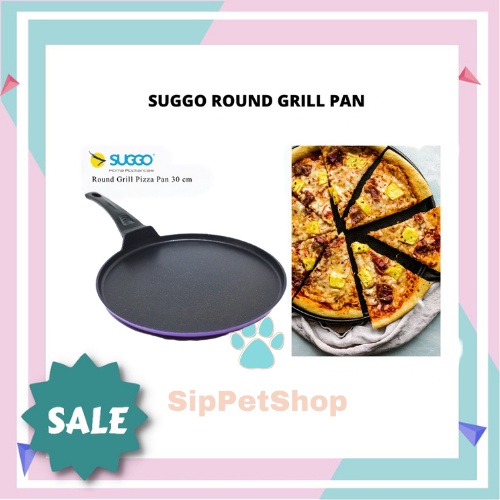 PIZZA PAN BBQ ROUND GRILL 30 CM WAJAN TEFLON ANTI LENGKET CREPES DATAR ANTI LENGKET MARTABAK