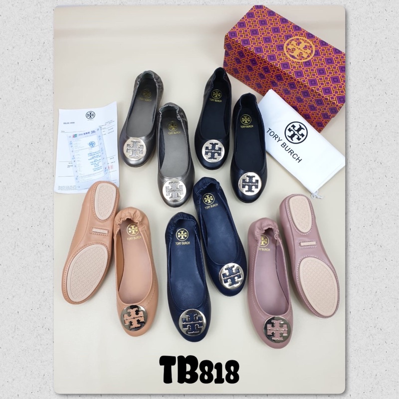 TERMURAH Sepatu TORY BURCH YC-TB818 Minnie Travel Ballet Flat / Flatshoes / TB / Sepatu kerja Kantor