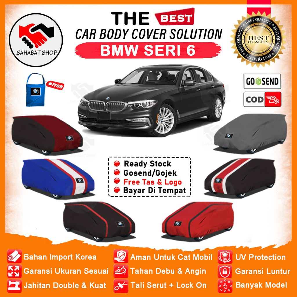 Sahabat Body Cover Mobil BMW Seri 6 / Sarung Penutup BMW Seri 6 Outdoor / Tutup Pelindung Selimut Mantel Jas Mantol Kerudung Kelambu Pembungkus Kerodong Tutupan Terpal Bungkus Mobil Sedan BMW Seri 6 Waterproof Anti Air Model Orange