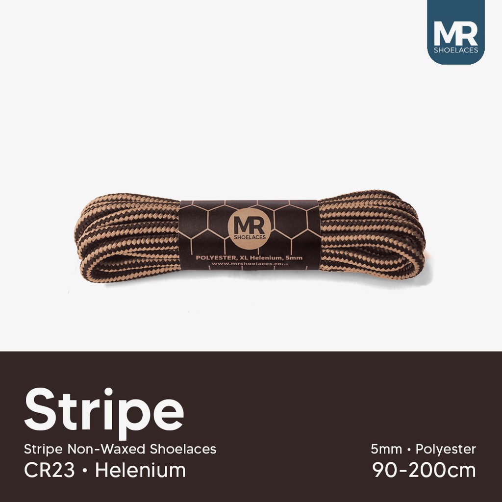 MR Shoelaces CR23 Helenium (Coklat) Tali Sepatu Bulat Corak / Motif 5-6mm 80cm 90cm 100cm 120cm 150cm 180cm 200cm - Premium Shoelace