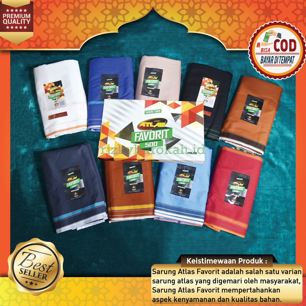 Sarung Tenun Atlas Favorit 500 Polos Laki Pria Pilih Warna Kain Alat Shalat Sholat Faforit 500 Tumpa