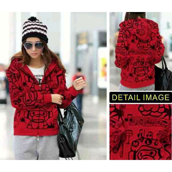 Jaket Hoodie Red Paul Frank Ladies Casual