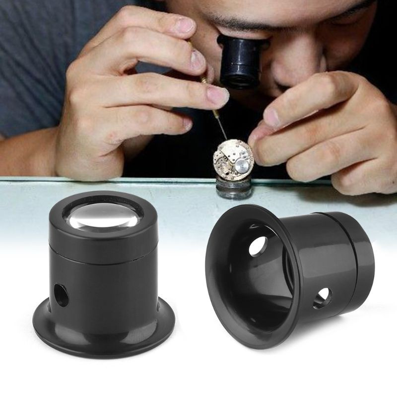 CRE  10X Monocular Glass Magnifier Watch Jewelry Repair Tools Loupe Lens Black