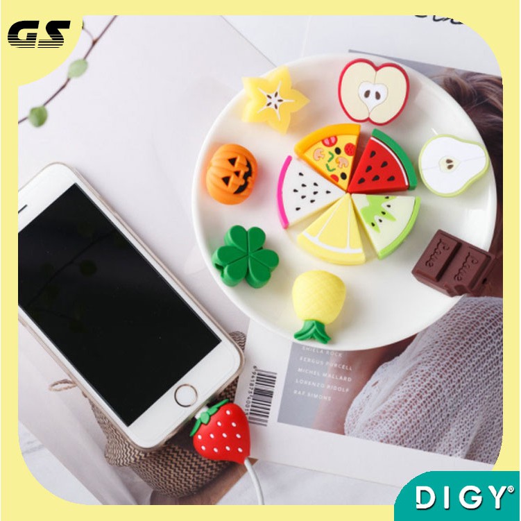 Pelindung Ujung Kabel Buah/Fruit Sarung Kabel Data /Charger Bahan Halus dan Gambar Model Korea