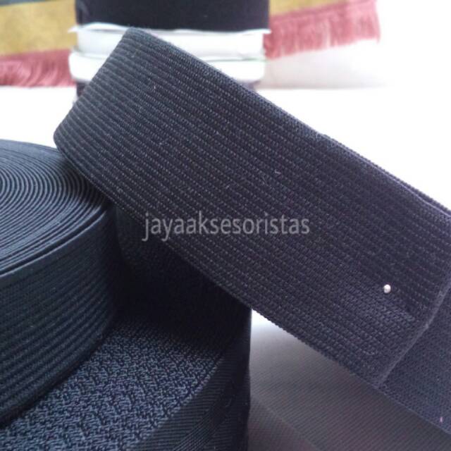 Tali webbing elastis/karet tas 3.8 cm murah