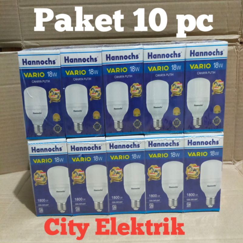 Hannochs Vario 18 Watt ( Paket 10 pc ) Lampu Bohlam Hannochs Vario 18 Watt ( Paket 10 Unit )