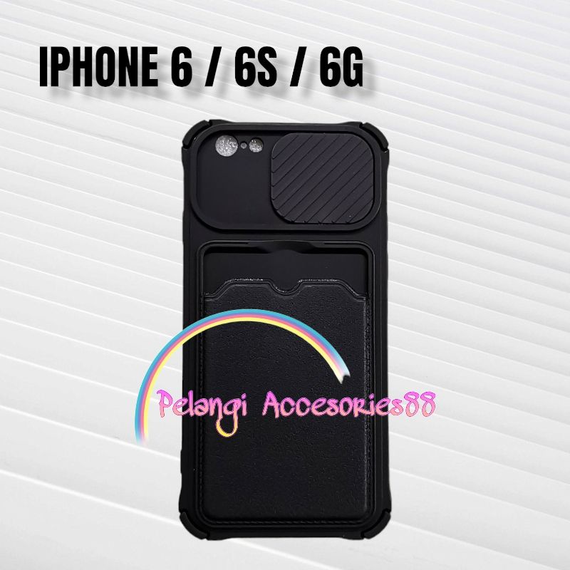 CASE IPHONE 6 / 6S / 6G CASE SOFTCASE SLEDING WARNA WARNI SLOT CARD