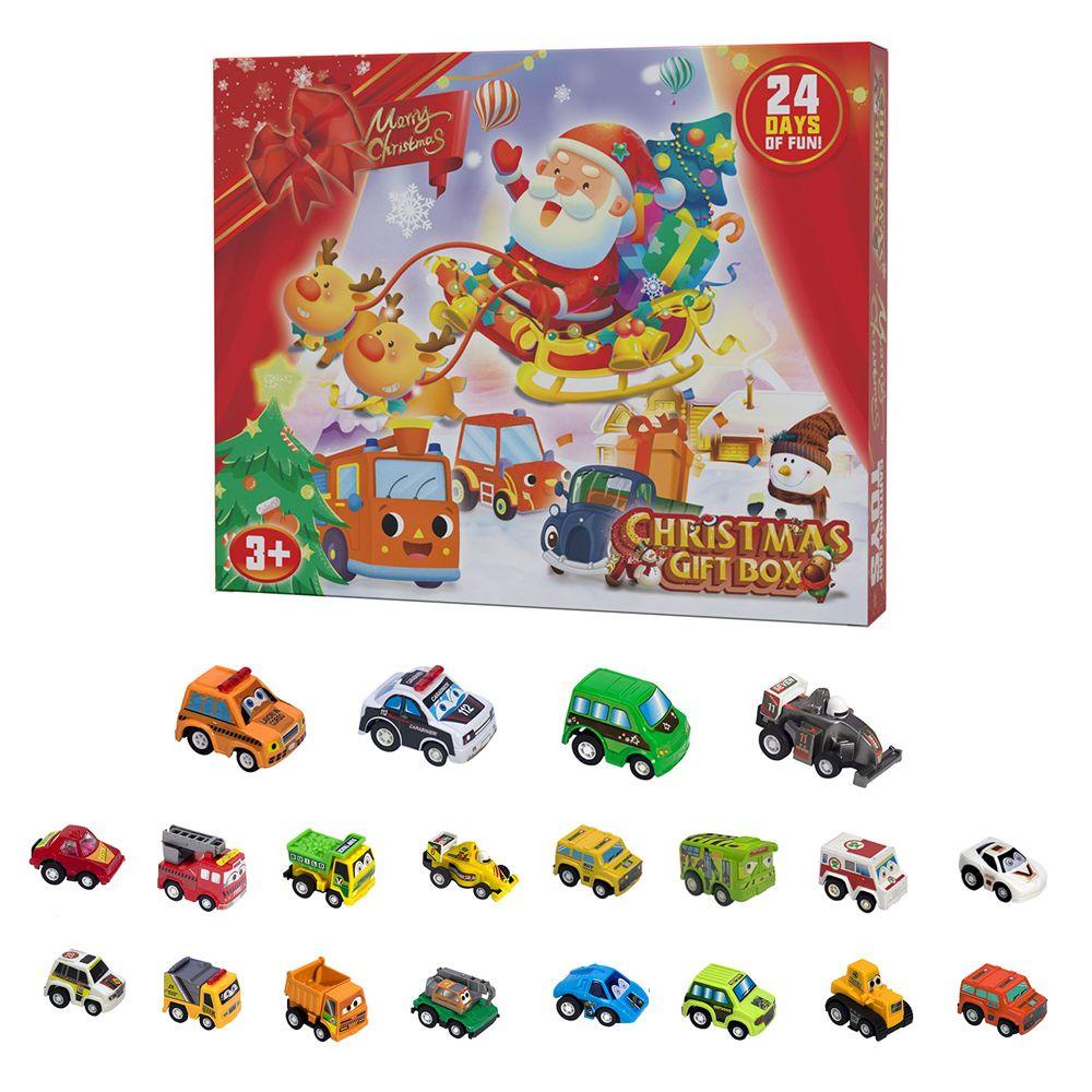 Solighter Kalender Adven Natal Kejutan Box Gift Box Anak Laki Laki Car Blind Box