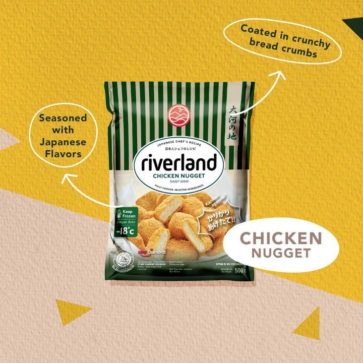 RIVERLAND Japanese  Premium Nugget Chicken &amp; Beef 500g Halal