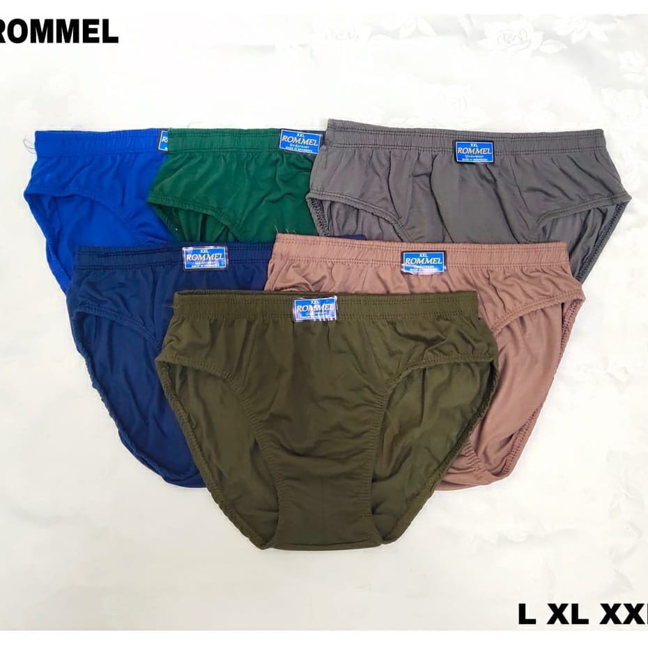 6 Pcs Celana Dalam Pria ROMMEL | CD Laki Dewasa Remaja Anak Murah ROMEL | Sguna Grosir Setengah Lusinan Underwear Sempak