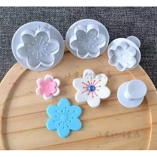 Cetakan Cookies Cutter Alat Dekor Kue Bunga Sakura Fondant Plunger