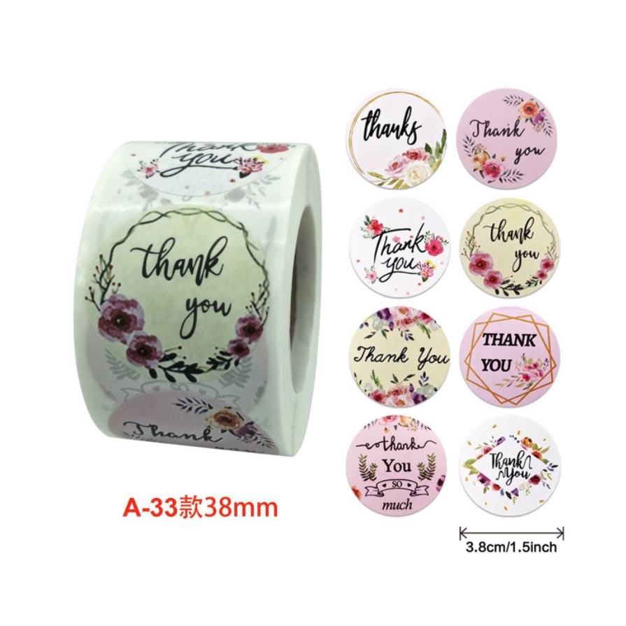 

Sticker Stiker Roll Label Cookies THANK YOU 39