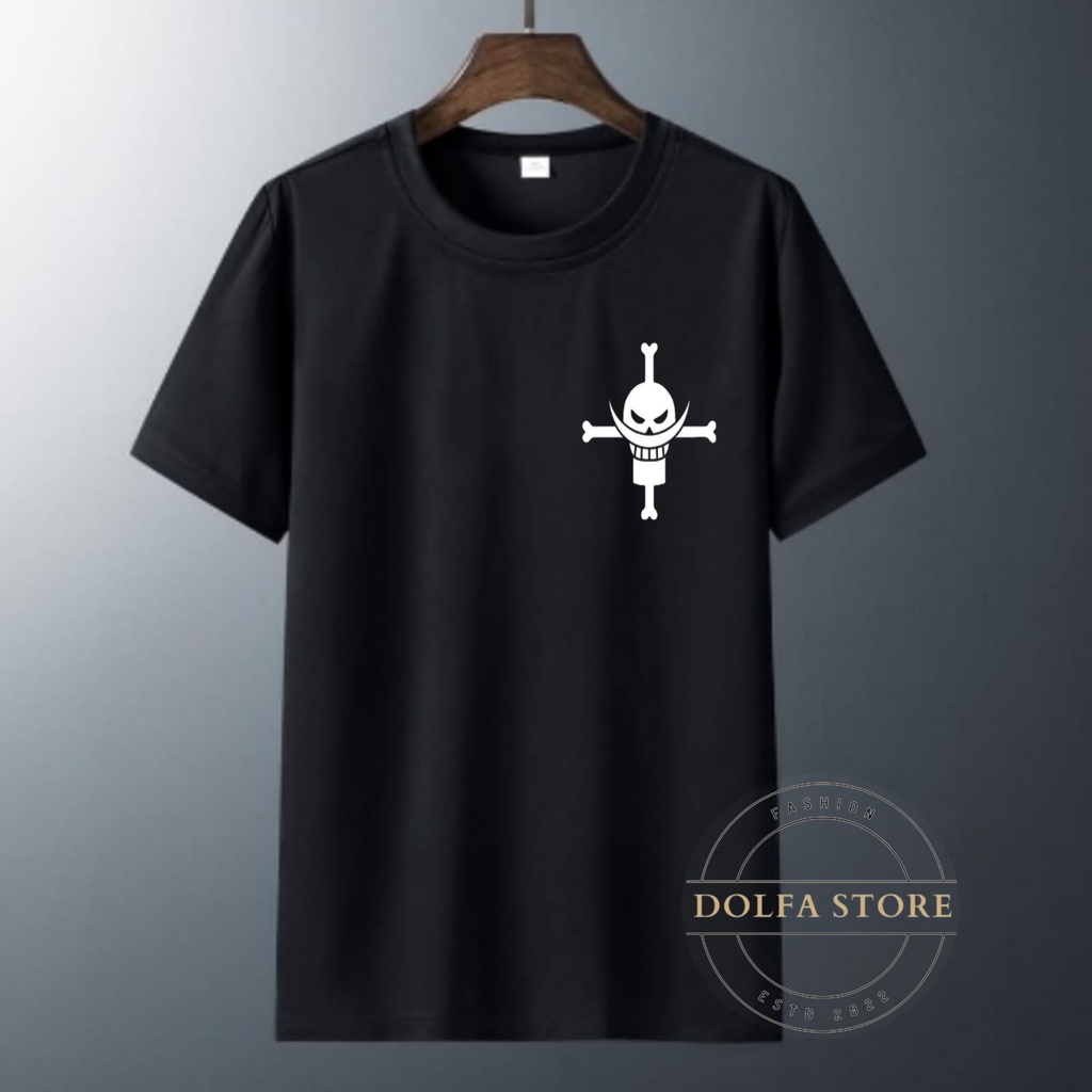 Kaos anime one piece shirohige XXL XL L M S warna hijau army putih grey biru pink maroon kuning  hit