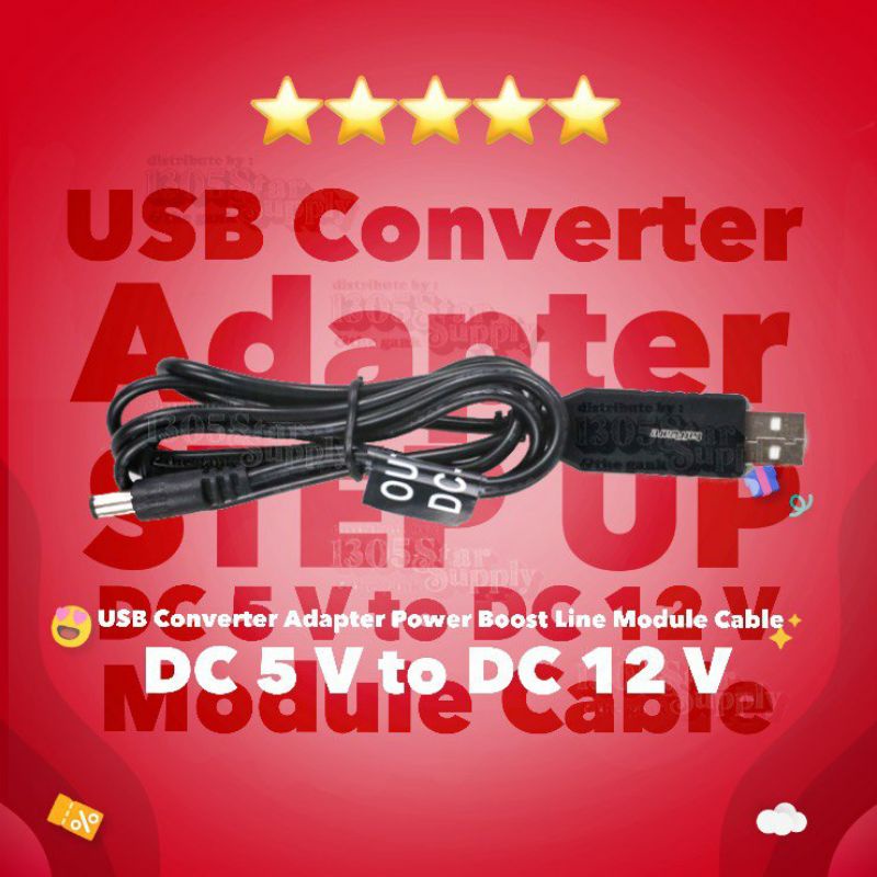Step Up DC 5V to 12V  USB Converter Adapter Power Boost Line Module Cable | router wifi internet mod