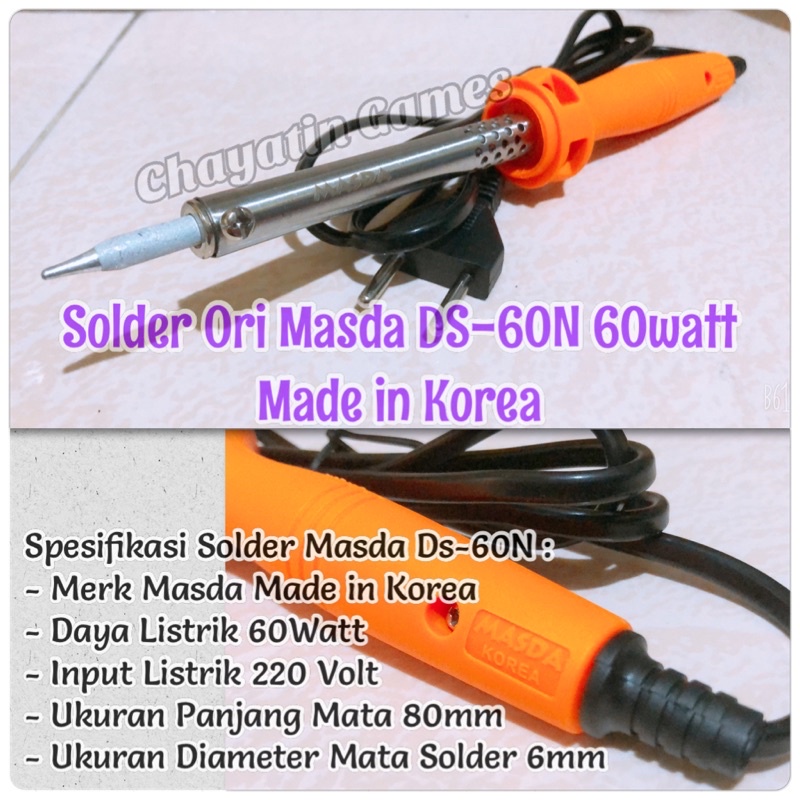 Solder Masda DS60N / DS-60N 60Watt Made in Korea