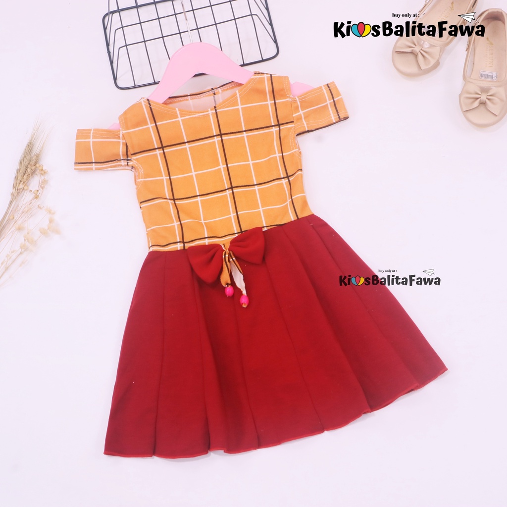 Dress Kanaya uk 1-5 Tahun / Dres Anak Perempuan Motif Baju Cewek Lengan Pendek Model Gaun