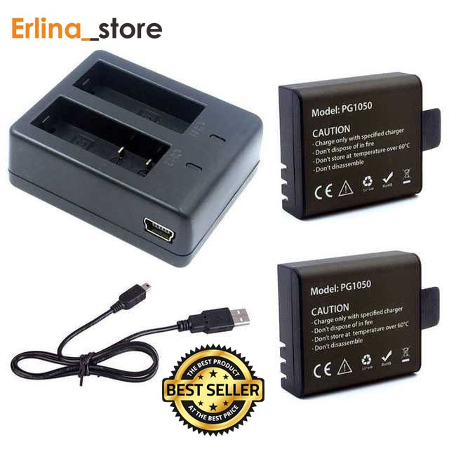 Charger Baterai 2 Slot with 2PCS Baterai for EKEN H9 H9R H8PRO H8R