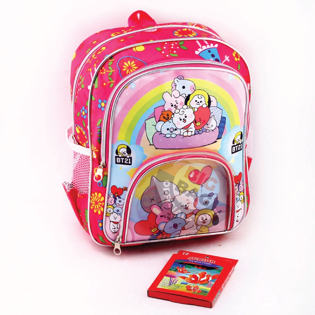 Tas Ransel Sekolah Anak CLEARLY TAS Idol Korea TAS ANAK Korea Pony LOL + FREE PENSIL WARNA TAS SEKOLAH TK / SD Tas Korea School Backpack Hits Terlaris Promo Diskon