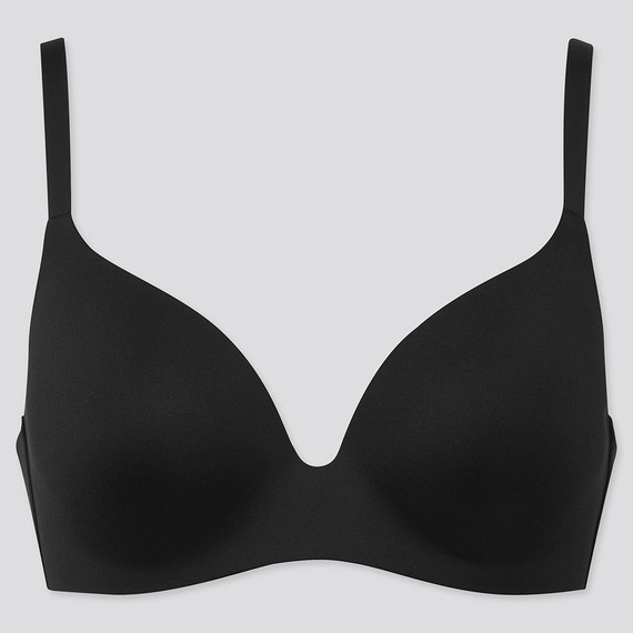 UNIQLO Women Bra Tanpa Kawat Wireless 3D Hold - Black polos