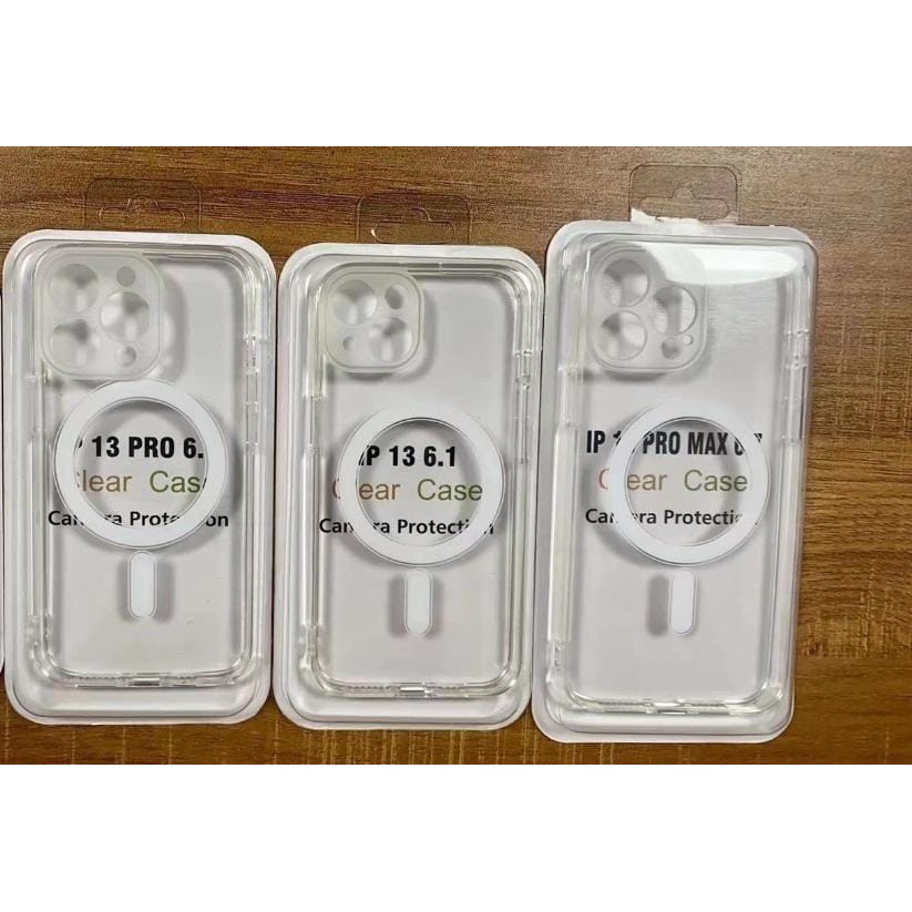 Clear Case With Magsafe Iphone 14 Promax 14 Plus 13 Promax 13 Pro 12 Mini 11 Promax X Xr Xsmax Case Bening TRANSPARANT + Magsafe + Pelindung Kamera + Wireless Charger