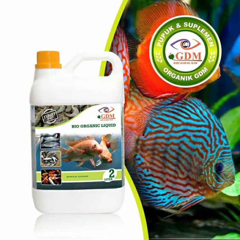 GDM Bio Organic Liquid Perikanan - Vitamin Ikan Penggemuk Ikan Tambak Kolam 2 L