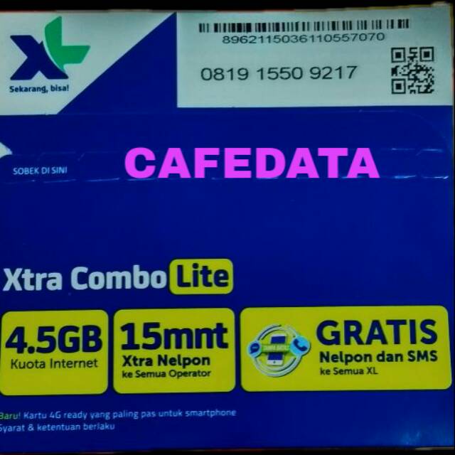Kartu Perdana Paket Data Internet XL 4,5 GB
