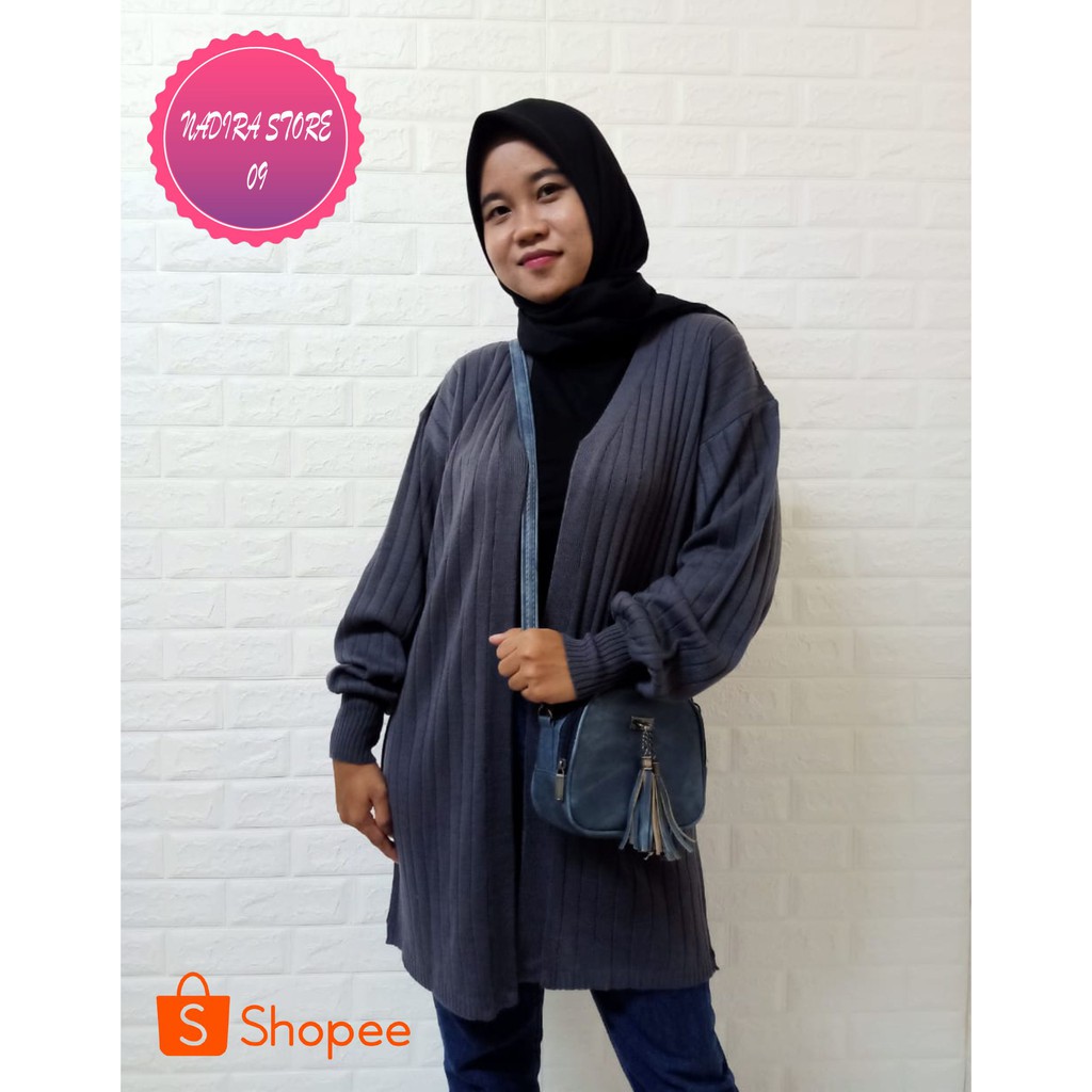 CARDIGAN RAJUT LONGKARDI  BALON