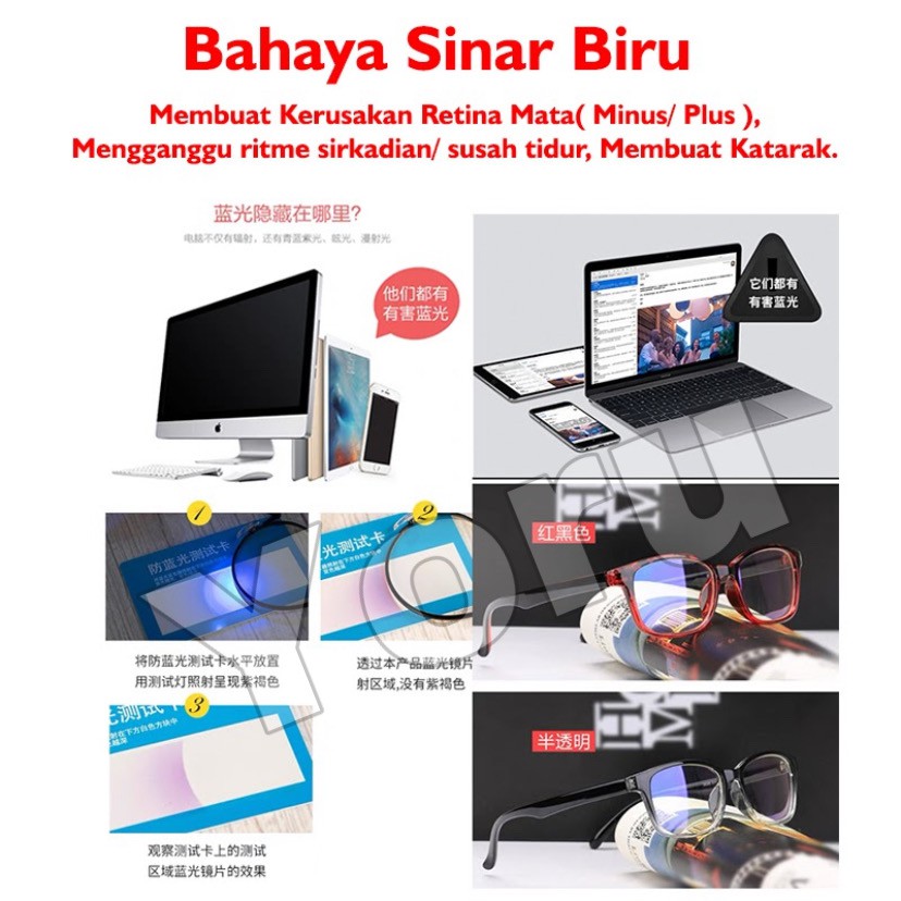 Pamelo Kacamata Anti Radiasi Blue Ray Sinar Biru Komputer,Handphone,Kacamata Anti Radiasi Gamers