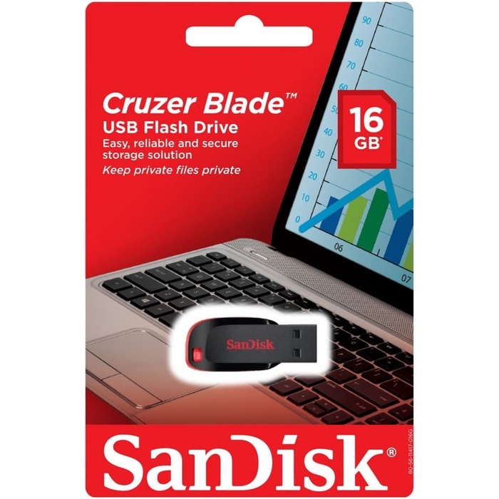 Sandisk Usb Flash Disk 16gb Flash Drive Cruzer Blade CZ50 Original