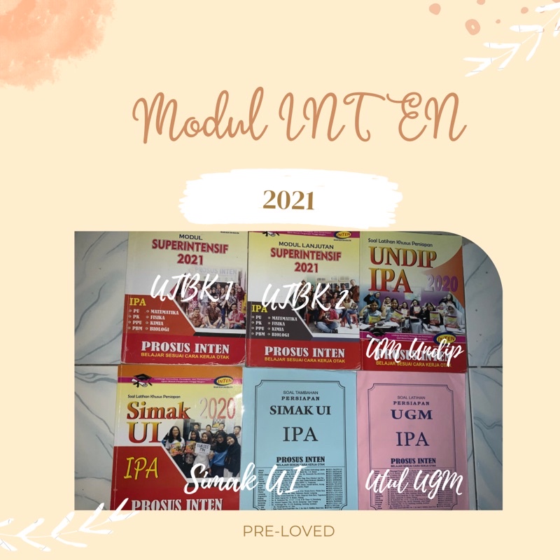 Buku Modul Prosus INTEN Saintek 2021 UTBK, UM Undip, Simak UI, Utul UGM PRELOVED