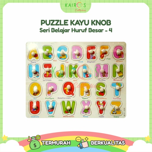 Puzzle Anak Kayu Knob Belajar Huruf Besar