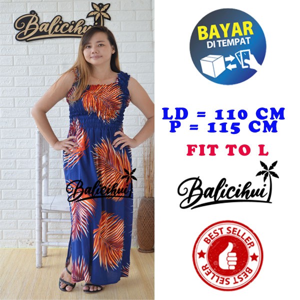 Balicihui Dress Kerut Panjang Dress kasual Dress panjang Wanita