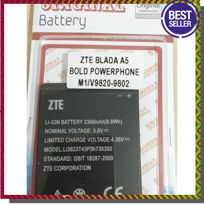 Acc Hp Original Baterai Bolt Power Phone Powerphone Zte Blade A5 V9820 V9802