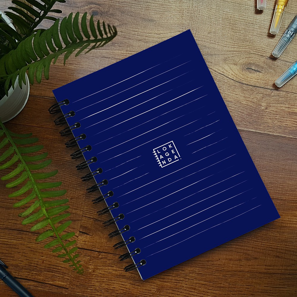 

Buku Agenda "Blueprint Paper" - Hard Cover Ring A5 Warna [Lokagenda Planner]