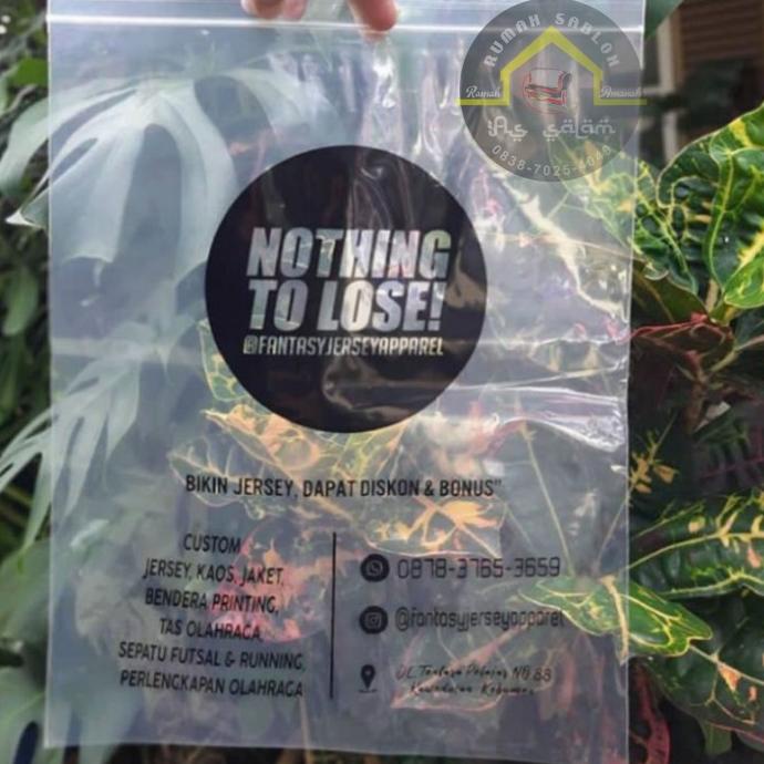 plastik klip 30x40 sablon costum satu warna satu sisi